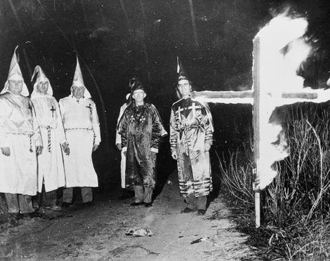 A Klan cross-burning in early January 1958, thought to be somewhere in East Lumberton in Robeson County.